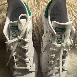 NWT Adidas Stan Smith Classics White with Green Detailing.